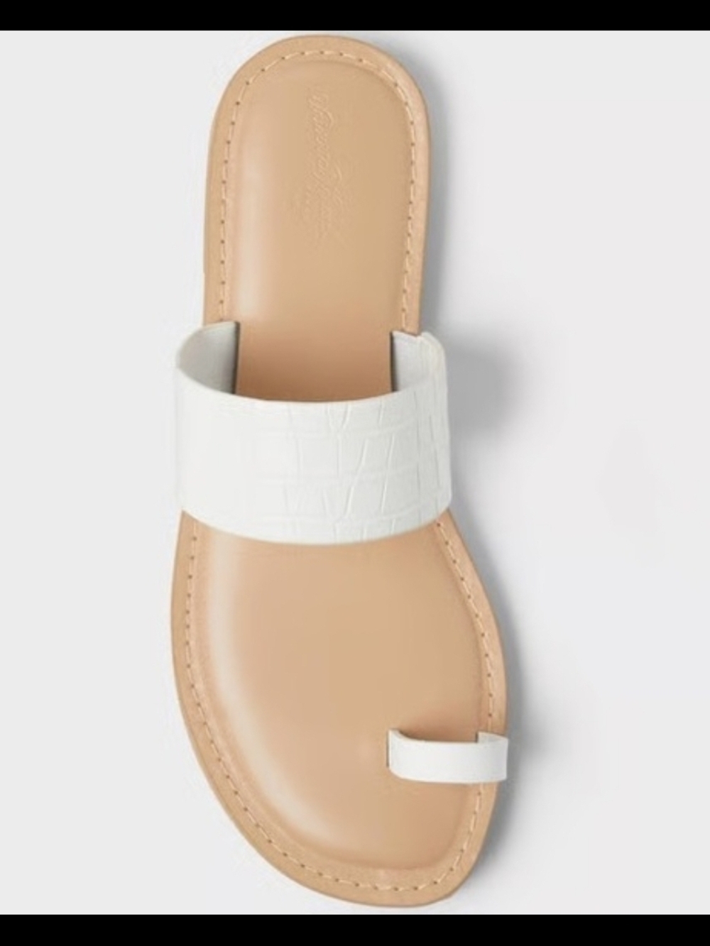 Universal Thread White Toe-Loop Slide Sandals - Picture 2 of 3